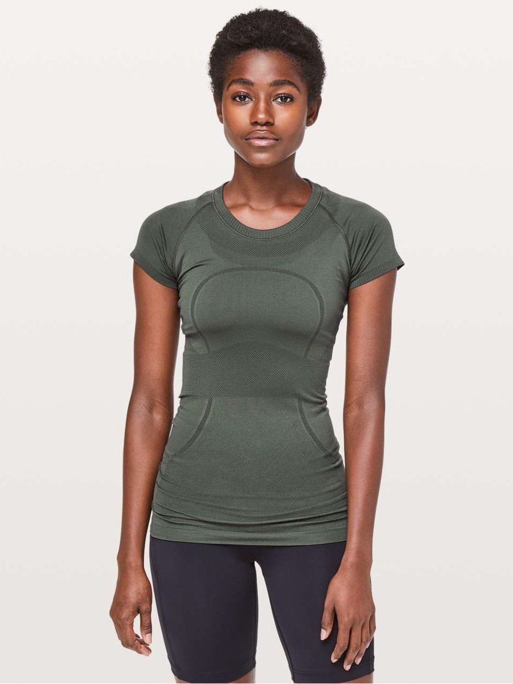 lululemon athletica Dark Green Short Sleeve Dress Top